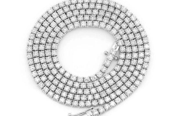 6pt Prong set diamond tennis necklace 14k solid gold 10.50ct