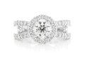 0.50ct Split Shank Halo Diamond Engagement Ring