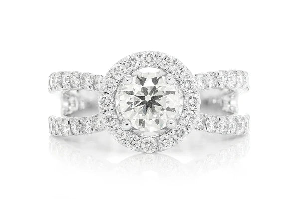 0.50ct Split Shank Halo Diamond Engagement Ring