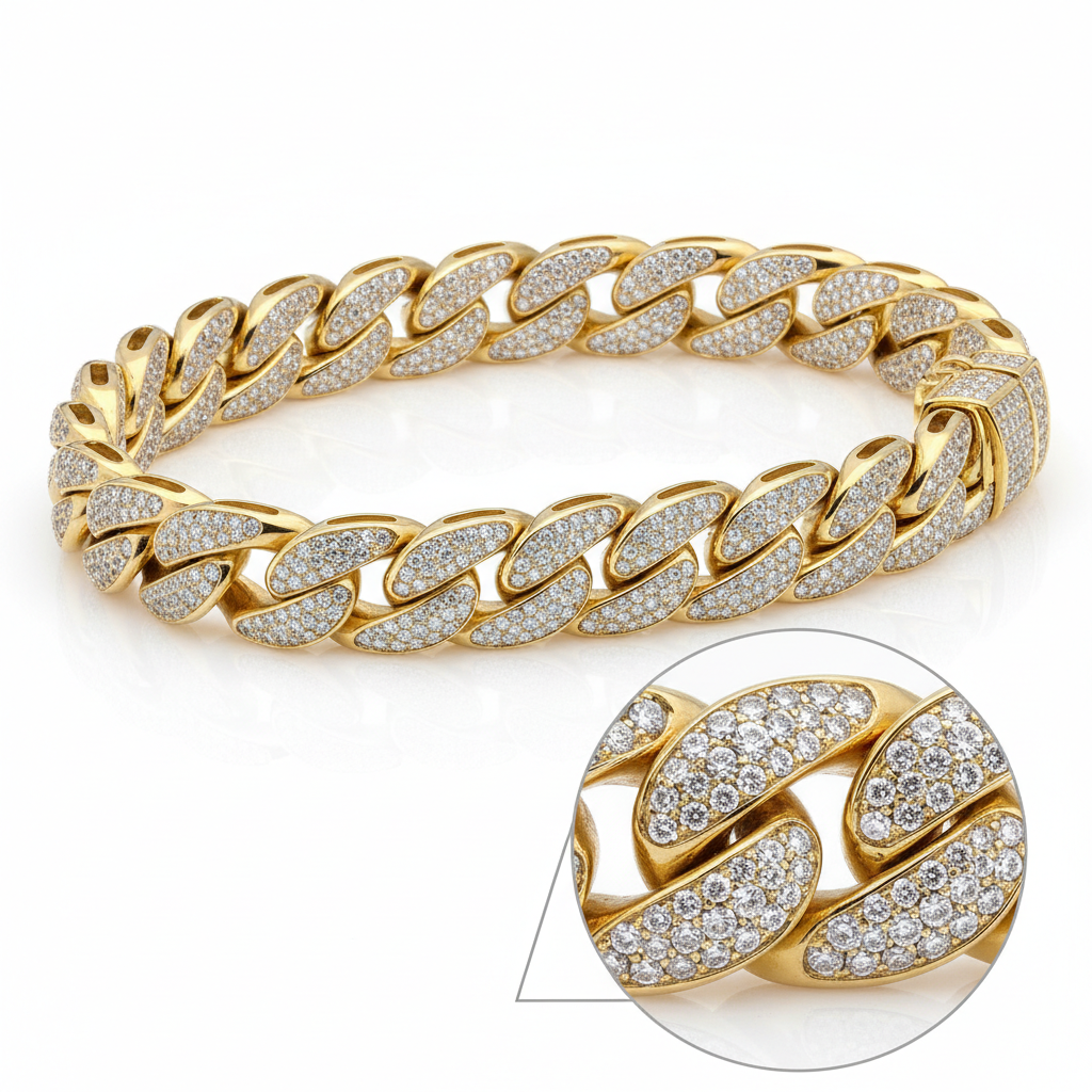 6MM Miami Cuban Diamond Bracelet 14k