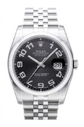 Rolex Datejust 36 Black Concentric Dial Stainless Steel Jubilee Men's Watch