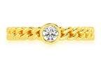 Cuban Bezel Set Diamond Ring 14k Solid Gold