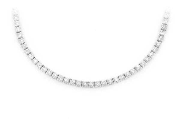 6pt Prong set diamond tennis necklace 14k solid gold 10.50ct