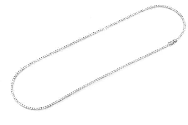 6pt Prong set diamond tennis necklace 14k solid gold 10.50ct
